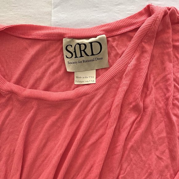 Anthropologie One Shoulder Draped Top Blouse Coral Pink By SfRD, Size M - Picture 2 of 3